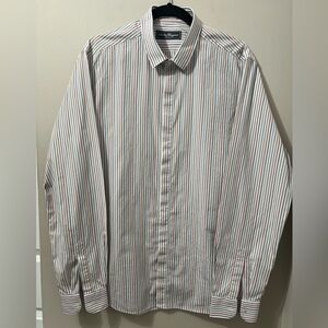 Salvatore Ferragamo City Fit Dress Shirt Men XL Multicolor Stripes Made in Italy